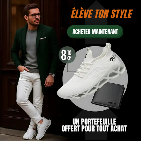 ELEV8 - Chaussures rehaussantes (8 cm) + Portefeuille gratuit & eBook